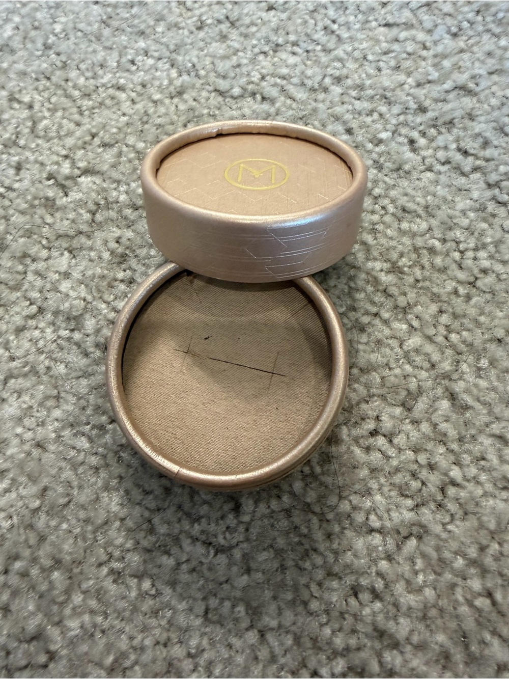 Round Jewelry Box in etallic Rose for ring - Brand Malabar Gold & diamond